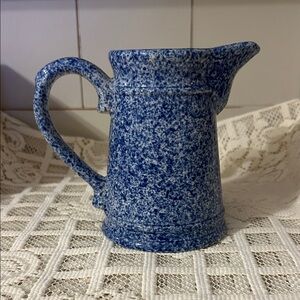 Cobalt Spongeware Pitcher